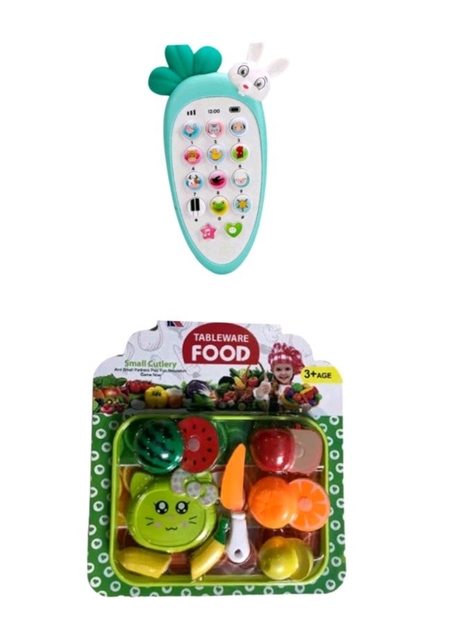 Manos Fruit Cutting Apple , Banana , Orange and Soft Rabbit Mobile Combo Pack - Image 1